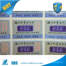 Newest OEM UV 3D Security Label Custom Printing Security Sticker